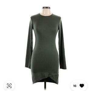 Capella Apparel Green Long Sleeve Short Dress